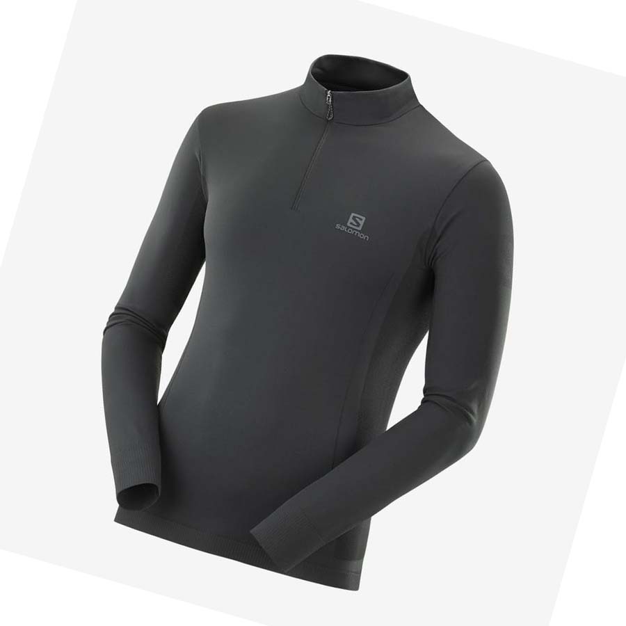 Sudadera Con Capucha Salomon ESSENTIAL SEAMLESS Hombre Negros | MX 3218LIS